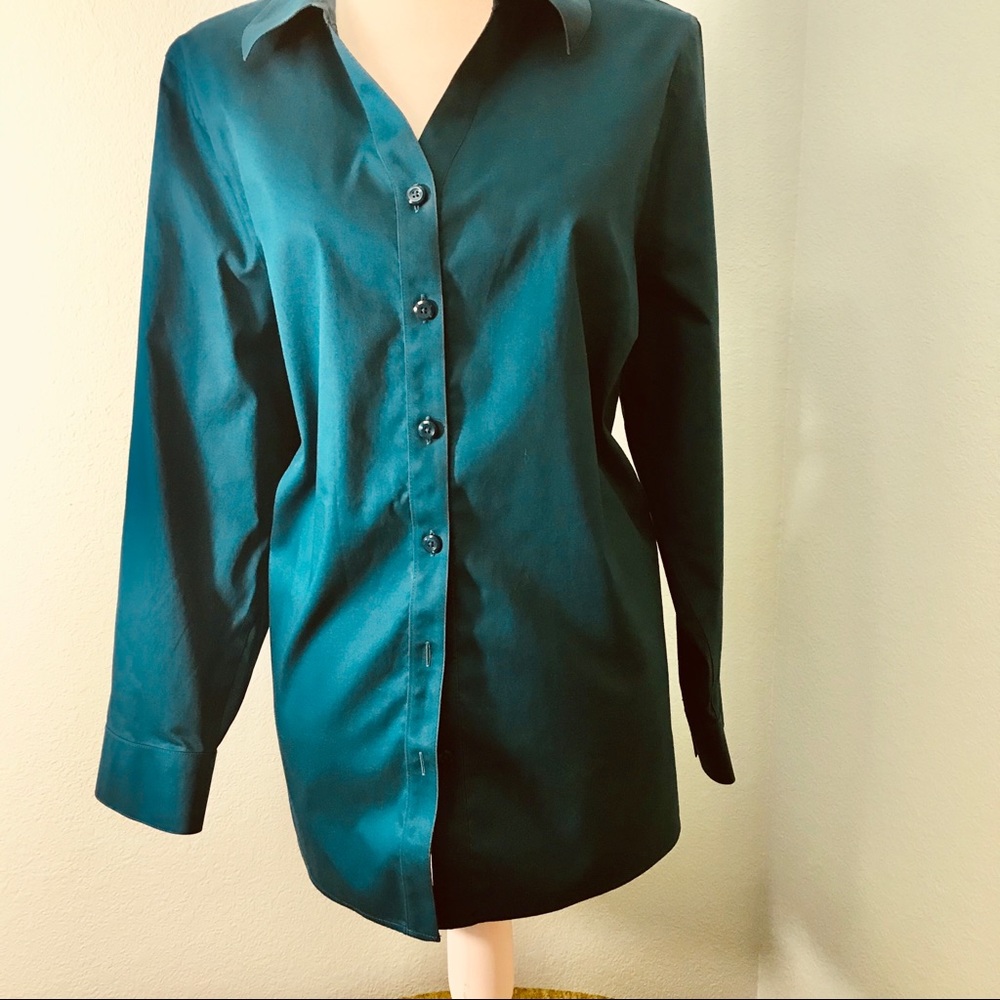 Catherine's Long Sleeve Button Down Shirt, Teal